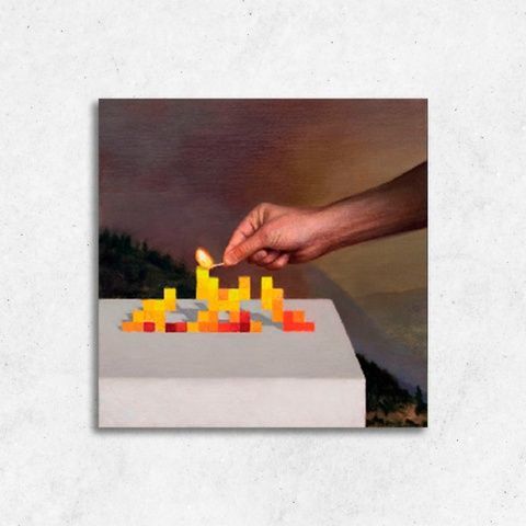 Друк на полотні Fire (Вогонь) з гри Minecraft - 30х30 942694587781v1 фото