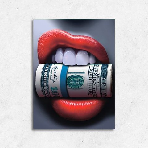 Друк на полотні Money Lips (Губи з грошима) - 20х30 374765035571v1 фото